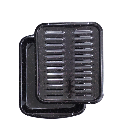 Broiler Pan for Oven Nonstick 16.75” x 13” Porcelain Nonstick Coated - Withstands Heat up to 550° F (Speckled)