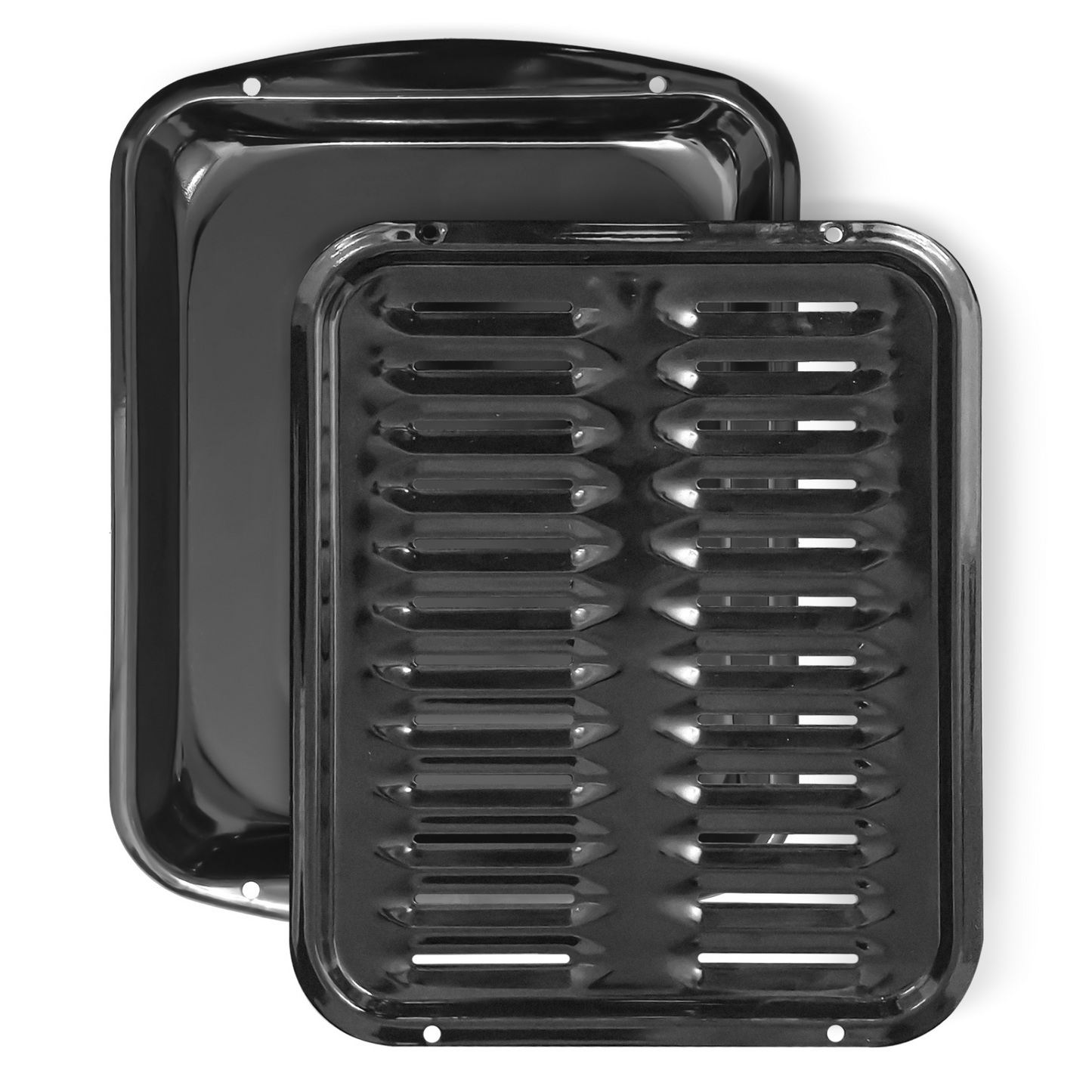 Broiler Pan for Oven Nonstick 16.6” x 12.75” Porcelain Coated - Withstands Heat up to 550 F