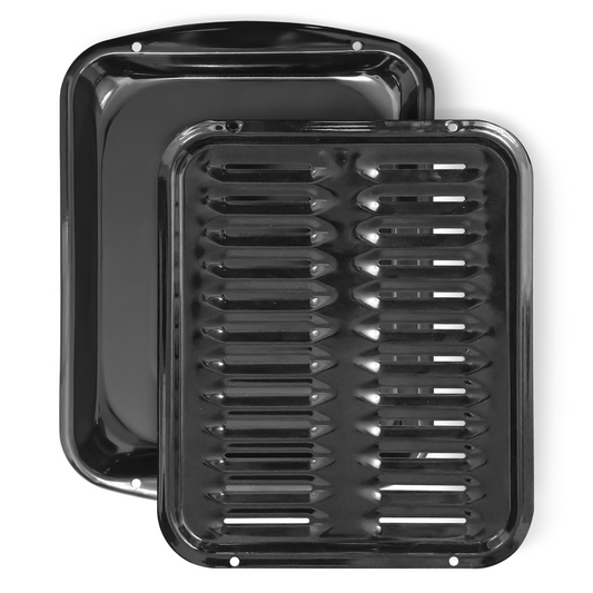 Broiler Pan for Oven Nonstick 16.6” x 12.75” Porcelain Coated - Withstands Heat up to 550 F